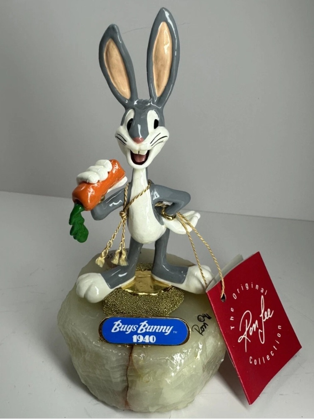 Vintage Looney Tunes Bugs Bunny Ron Lee SIGNED BEST WISHES Onyx Figurine Rare